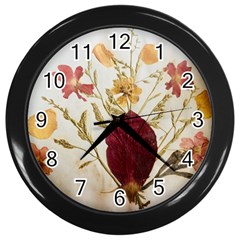 Holy Land Flowers 9 Wall Clock (black) by DeneWestUK