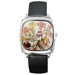 Holy Land Flowers 10 Square Metal Watch