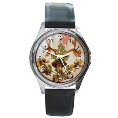 Holy Land Flowers 12 Round Metal Watch by DeneWestUK