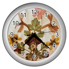 Holy Land Flowers 12 Wall Clock (silver) by DeneWestUK