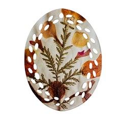 Holy Land Flowers 13 Oval Filigree Ornament (Two Sides)