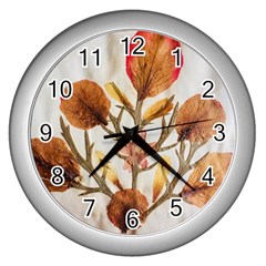 Holy Land Flowers 14 Wall Clock (silver) by DeneWestUK