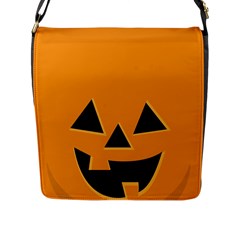 Pumpkin Flap Closure Messenger Bag (l) by PhotoThisxyz