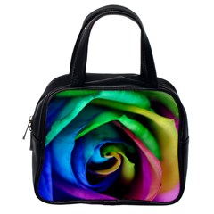 Rainbow Rose 17 Classic Handbag (one Side) by bloomingvinedesign