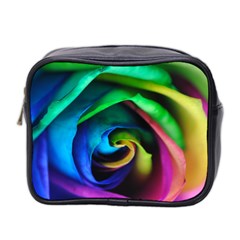 Rainbow Rose 17 Mini Toiletries Bag (two Sides) by bloomingvinedesign