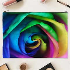 Rainbow Rose 17 Cosmetic Bag (xxxl) by bloomingvinedesign