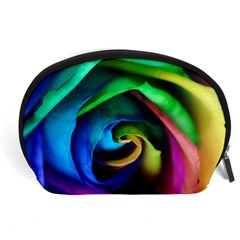 Rainbow Rose 17 Accessory Pouch (large) by bloomingvinedesign