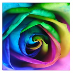 Rainbow Rose 17 Large Satin Scarf (square) by bloomingvinedesign