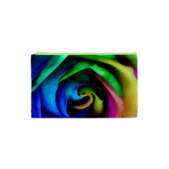 Rainbow Rose 17 Cosmetic Bag (xs) by bloomingvinedesign