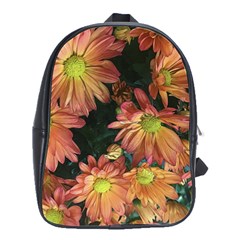 Cream And Pink Fall Flowers School Bag (large) by bloomingvinedesign