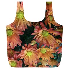 Cream And Pink Fall Flowers Full Print Recycle Bag (xl) by bloomingvinedesign