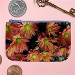 Cream and Pink Fall Flowers Large Coin Purse Front