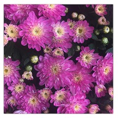 Pink Mums Garden Large Satin Scarf (square) by bloomingvinedesign