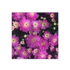 Pink Mums Garden Satin Bandana Scarf