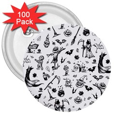 Halloween Pattern 3  Buttons (100 Pack)  by Valentinaart