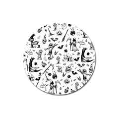 Halloween Pattern Magnet 3  (round) by Valentinaart