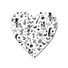 Halloween Pattern Heart Magnet by Valentinaart