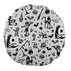 Halloween Pattern Large 18  Premium Round Cushions by Valentinaart