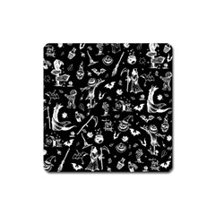 Halloween Pattern Square Magnet by Valentinaart