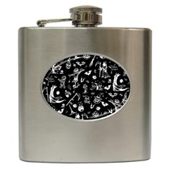 Halloween Pattern Hip Flask (6 Oz) by Valentinaart