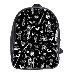 Halloween Pattern School Bag (large) by Valentinaart