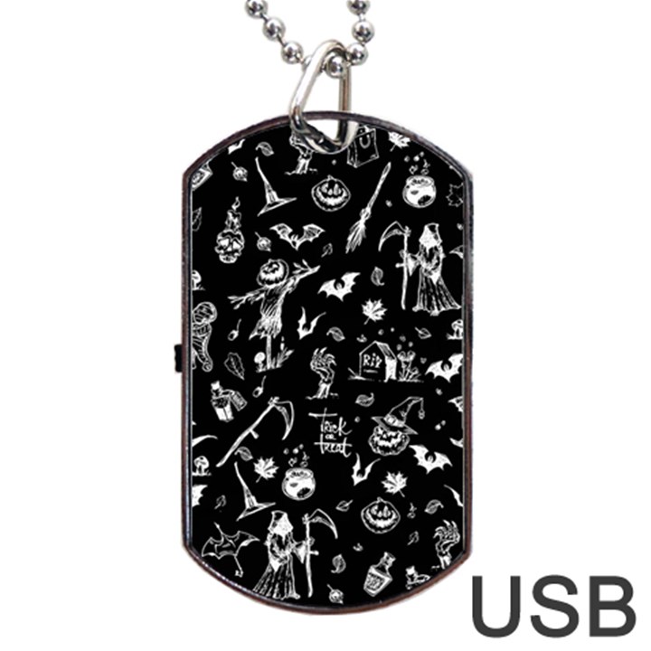 Halloween pattern Dog Tag USB Flash (One Side)