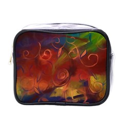 Abstract Fall Swirls Mini Toiletries Bag (one Side) by bloomingvinedesign