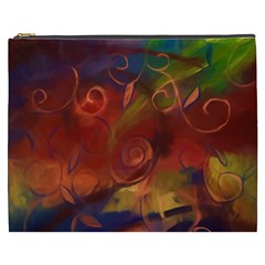 Abstract Fall Swirls Cosmetic Bag (xxxl) by bloomingvinedesign