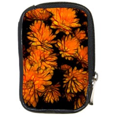 Yellow Flower Abstract Compact Camera Leather Case by bloomingvinedesign