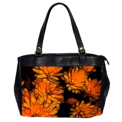 Yellow Flower Abstract Oversize Office Handbag (2 Sides) by bloomingvinedesign