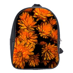 Yellow Flower Abstract School Bag (xl) by bloomingvinedesign