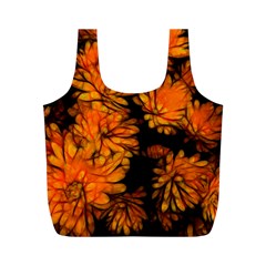 Yellow Flower Abstract Full Print Recycle Bag (m) by bloomingvinedesign