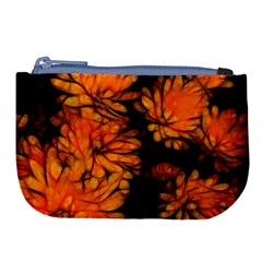 Yellow Flower Abstract Large Coin Purse