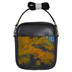 Yellow Fall Leaves And Branches Girls Sling Bag by bloomingvinedesign