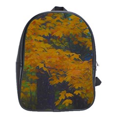 Yellow Fall Leaves And Branches School Bag (xl) by bloomingvinedesign