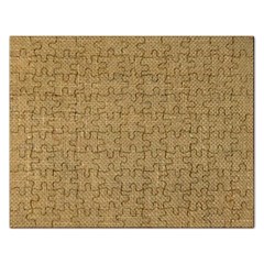 Burlap Coffee Sack Grunge Knit Look Rectangular Jigsaw Puzzl by dressshop