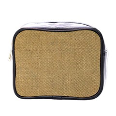 Burlap Coffee Sack Grunge Knit Look Mini Toiletries Bag (one Side) by dressshop