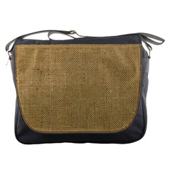 Burlap Coffee Sack Grunge Knit Look Messenger Bag by dressshop