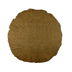 Burlap Coffee Sack Grunge Knit Look Standard 15  Premium Round Cushions by dressshop