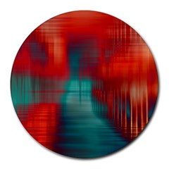 Green Red Lines Round Mousepads by kunstklamotte023