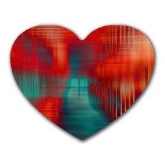 Green Red Lines Heart Mousepads by kunstklamotte023