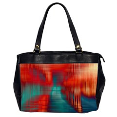 Green Red Lines Oversize Office Handbag (2 Sides) by kunstklamotte023