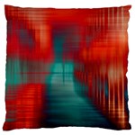 Green_Red Lines Large Cushion Case (Two Sides) Front