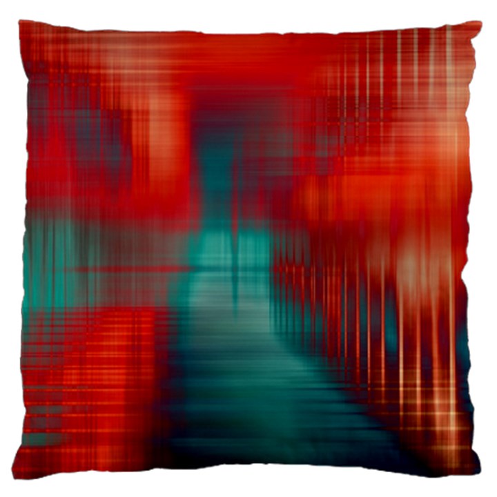 Green_Red Lines Large Cushion Case (Two Sides)