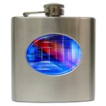 double lines Hip Flask (6 oz) Front