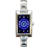 Digital Art Background Pink Blue Rectangle Italian Charm Watch Front