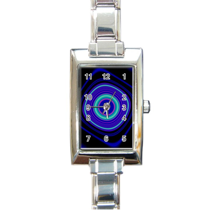 Digital Art Background Pink Blue Rectangle Italian Charm Watch