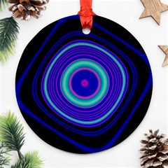 Digital Art Background Pink Blue Ornament (Round)