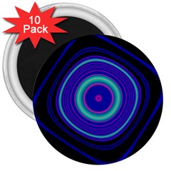 Digital Art Background Pink Blue 3  Magnets (10 pack) 