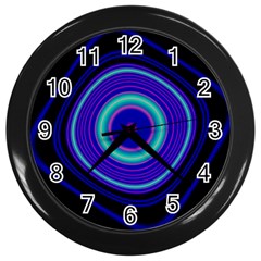 Digital Art Background Pink Blue Wall Clock (Black)